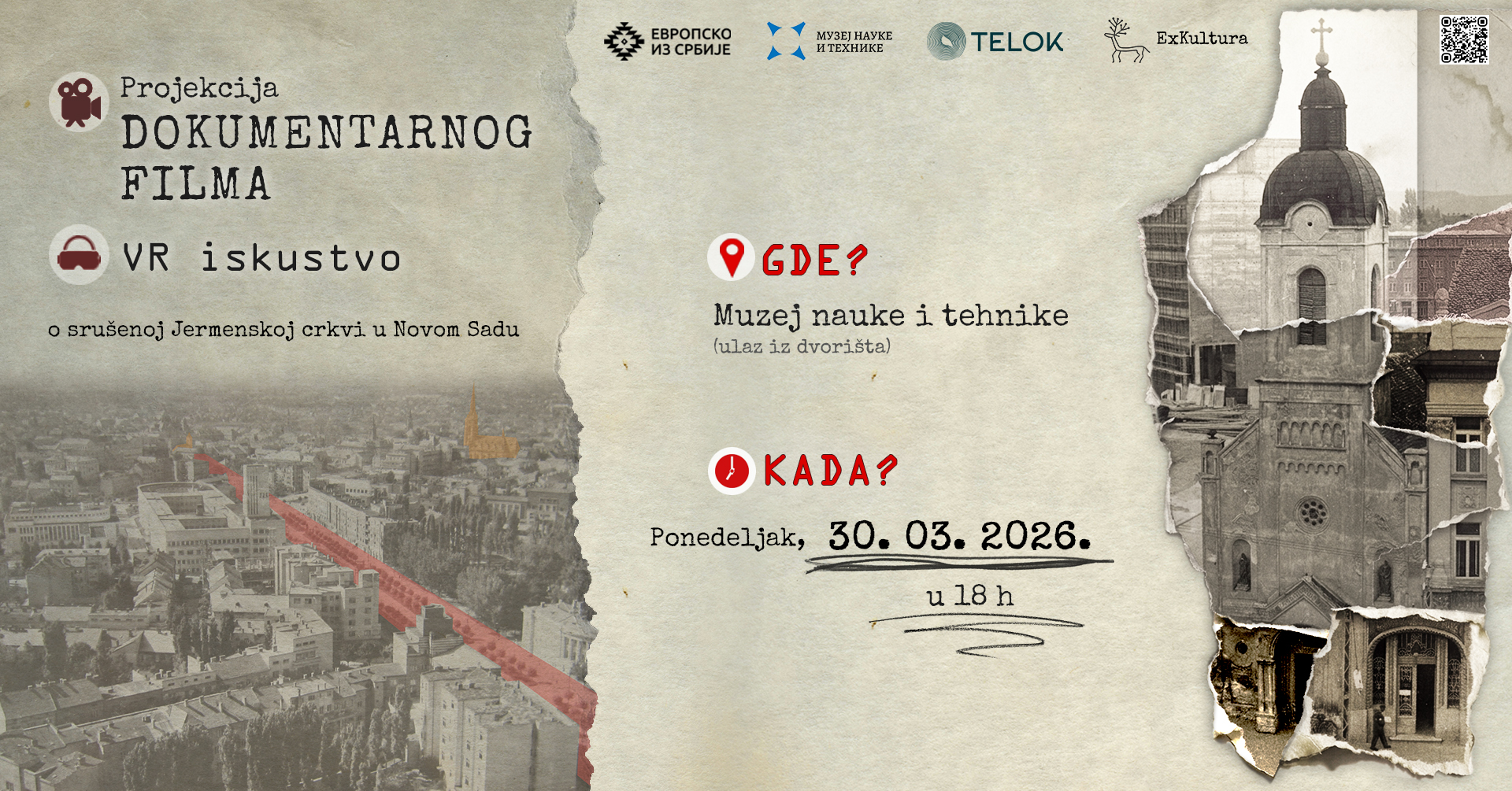 Premijera dokumentarca o porušenoj novosadskoj Jermenskoj crkvi u Muzeju nauke i tehnike u Beogradu